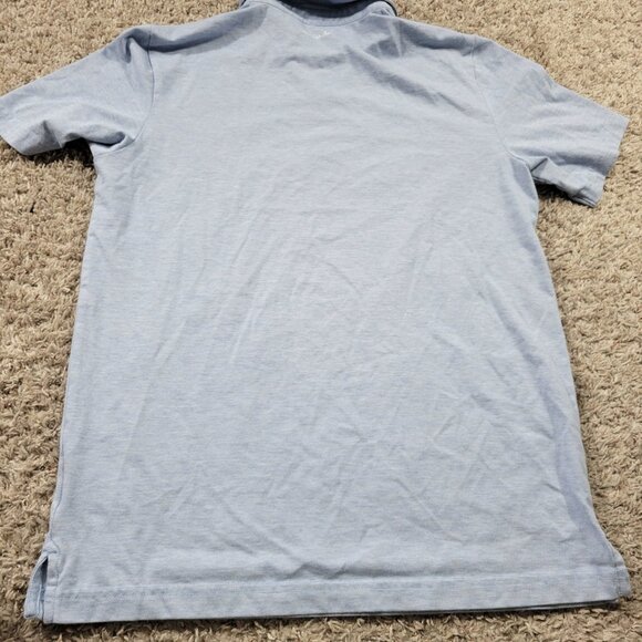 Travis Mathew Polo Shirt Mens Mediun Blue Short Sleeve Golf Logo - Picture 6 of 7